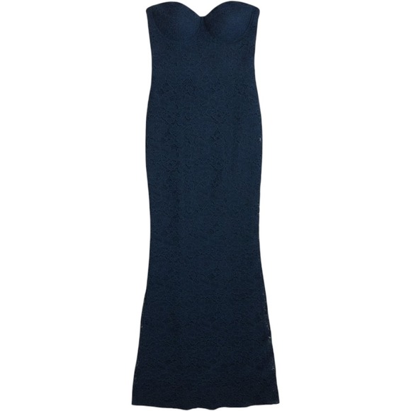 Six Stories Dresses & Skirts - Six Stories Navy Lace Corset Maxi Dress Women's US 6 Strapless Formal Gown NWT